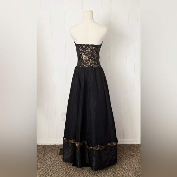 Vintage Gunne Sax Jessica McClintock 80s Copper Floral Maxi Party Dress Size 7 - Picture 4 of 13